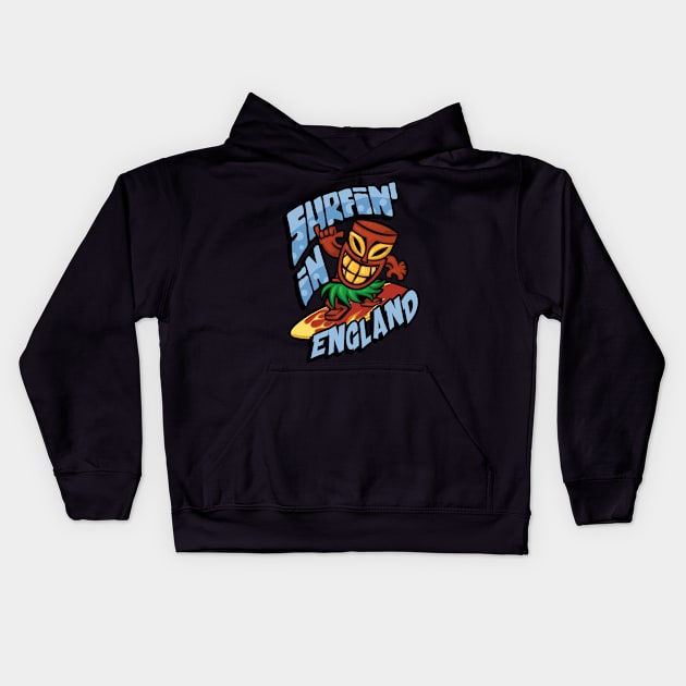 Surfing in England Kids Hoodie by SerenityByAlex